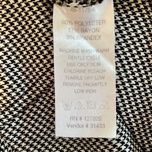 Chadwick’s size 14 pants flare legs with cuff black & white small Houndstooth - Picture 14 of 14